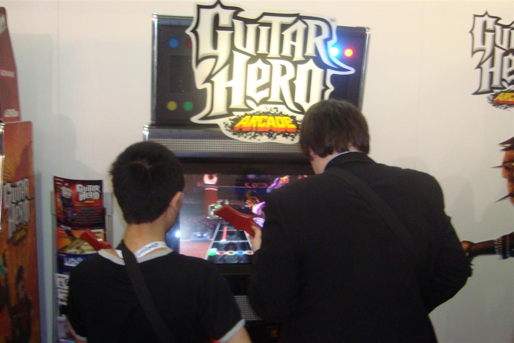 Alan & Adam playing Guitar Hero Arcade