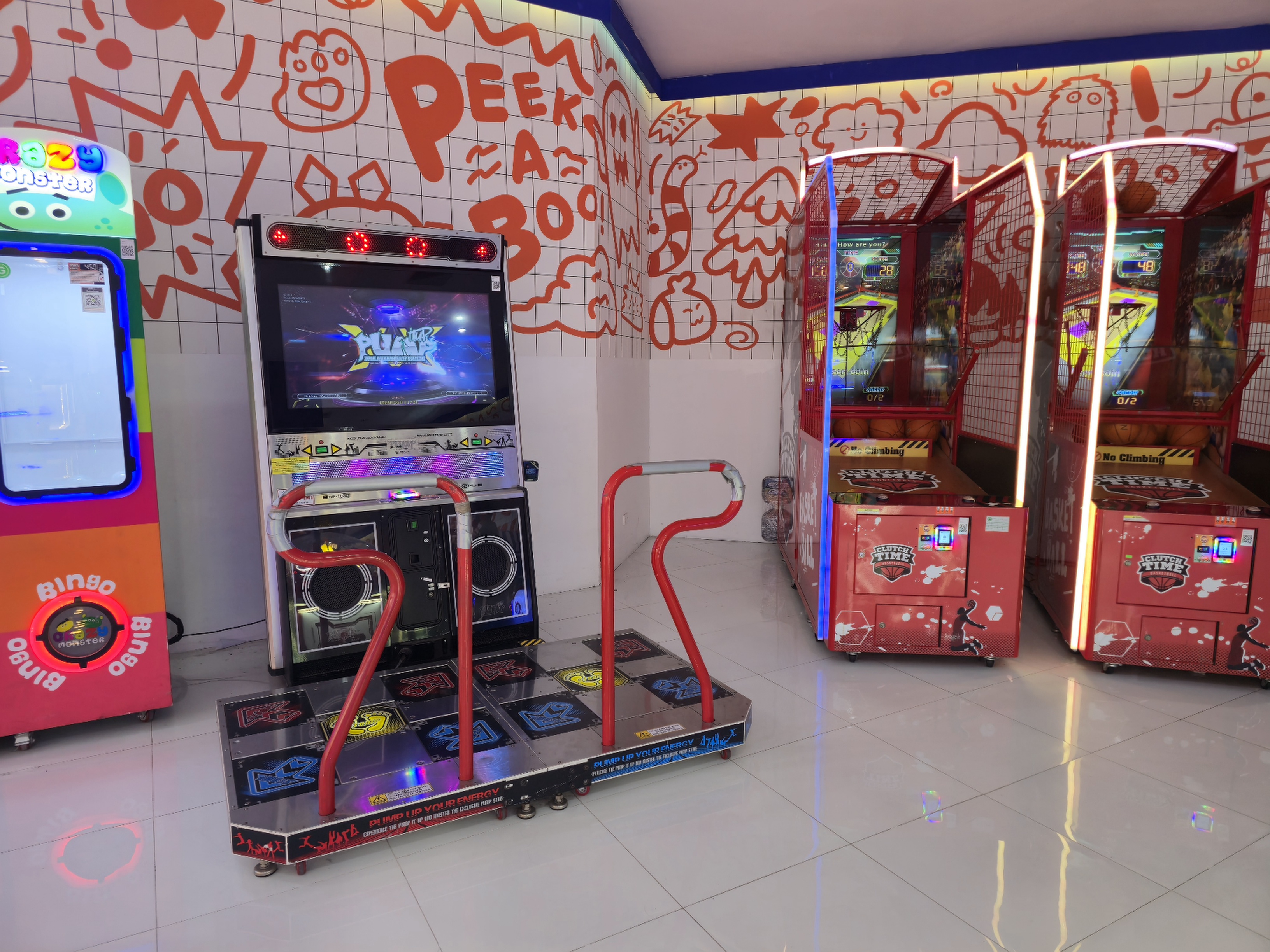 Pump it up and Basketball machines cabinets.