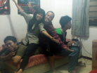 In my room with friends