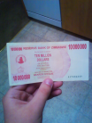 Zimbabwe $10,000,000 bill
