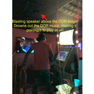 Blasting Music Speaker Above DDR Stage
