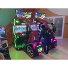 A pair of Cruisin Blast arcade machines
