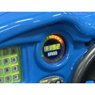 One of the rare racing arcade cabinets that comes with a functioning speedometer on a dashboard.