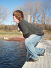 Cory gets impaled by a pole of sorts