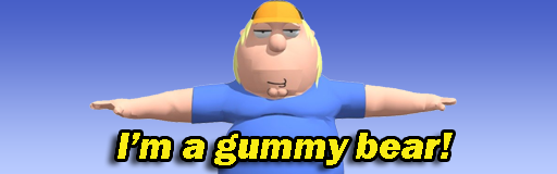 Chris Griffin sings “I’m a gummy bear!”