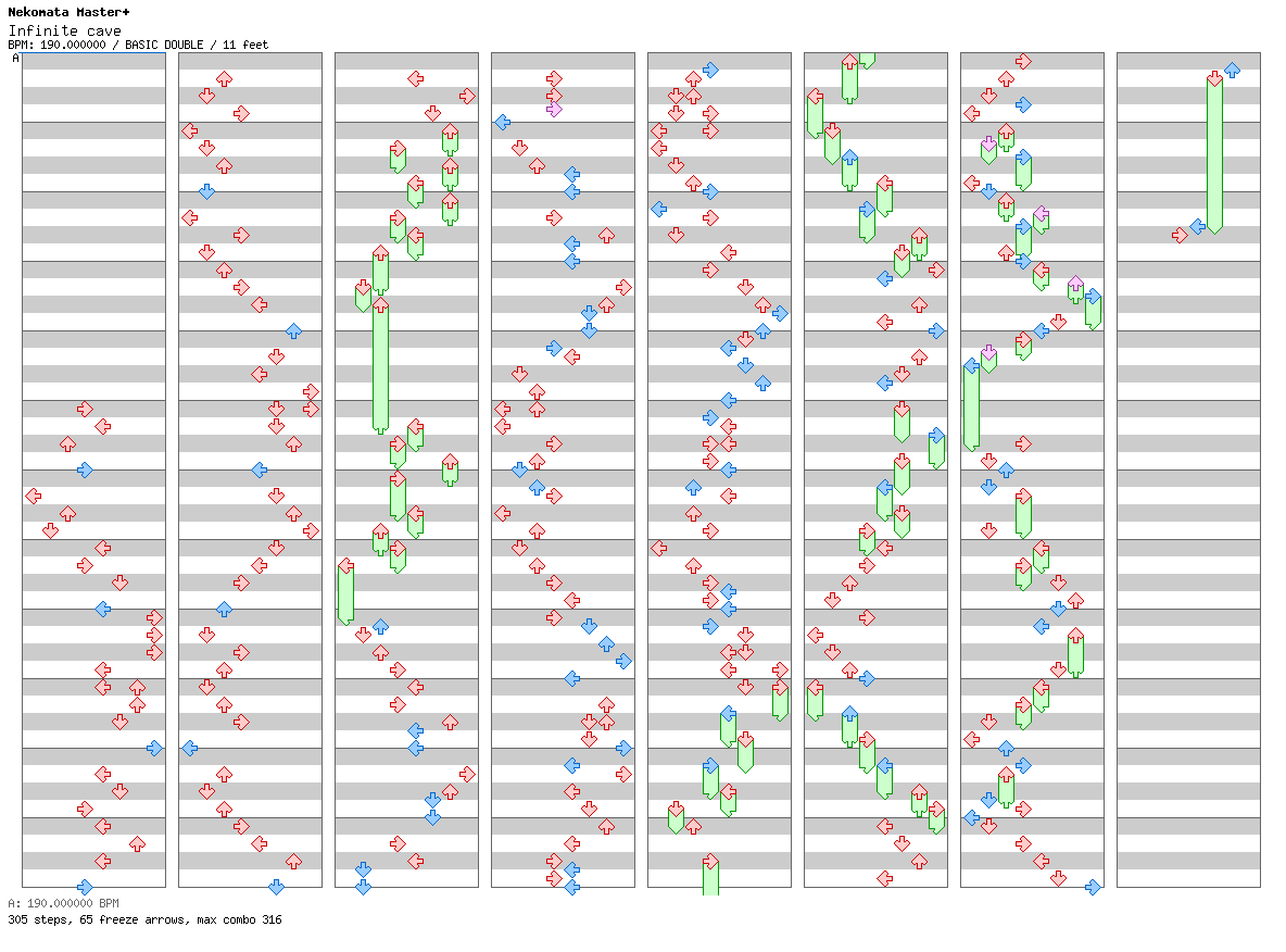 Infinite cave / 8 / BASIC